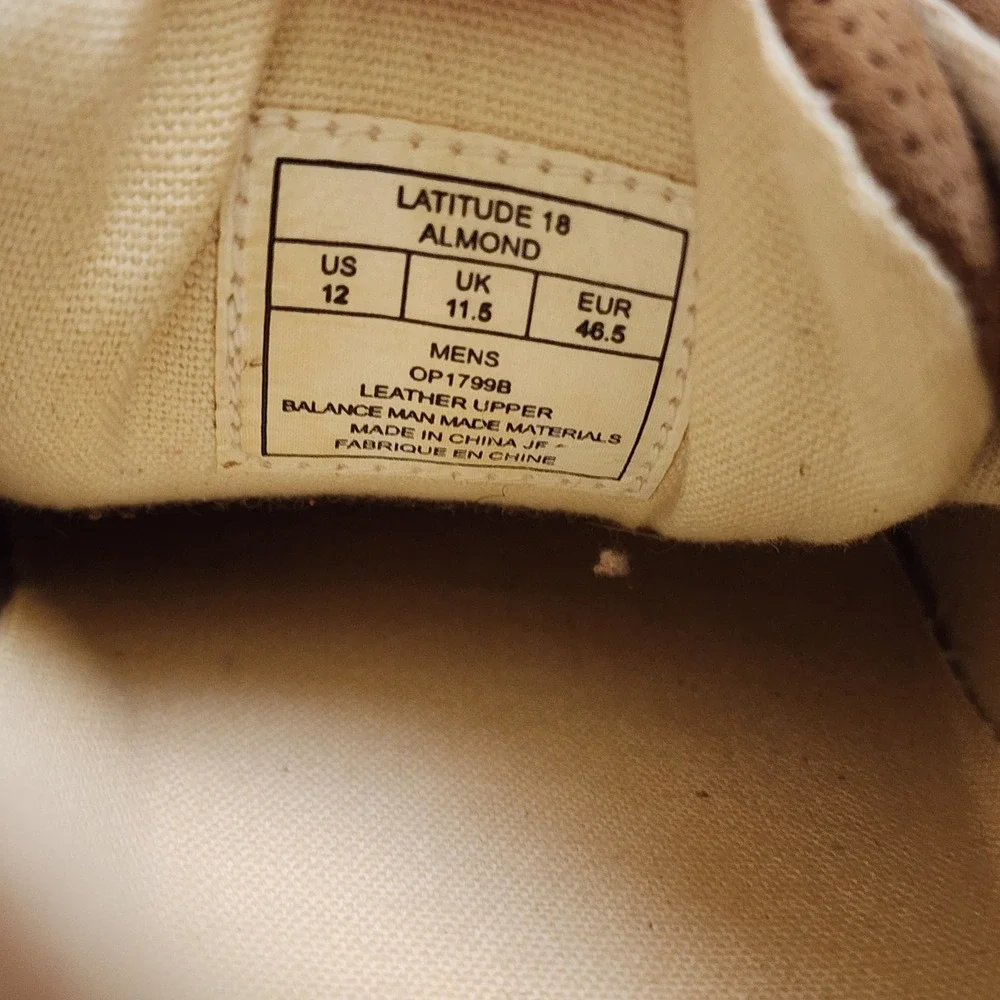 Ocean Pacific Mens Sneakers Perforated Leather Size 12 Almond Brown Skater Beach